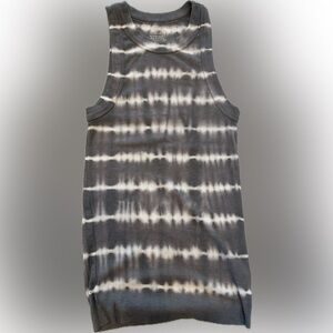 Aerie Gray and White Tie-Dye Tank Top